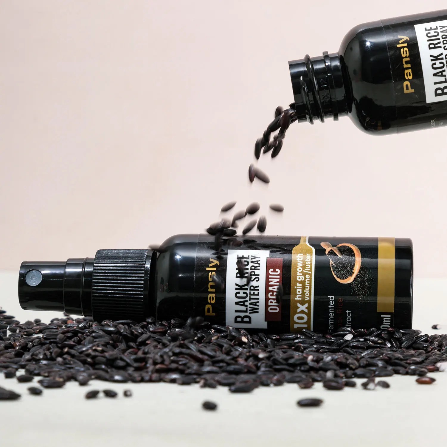 50ML Organic Black Rice Water Spray Naturally Enhances Moisturizing And Thickening, Suitable For Dry And Damaged Hair Types