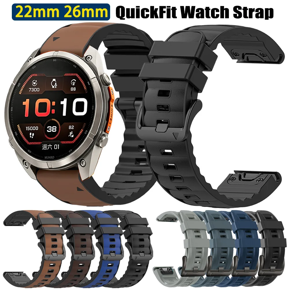 Premium Leather-Silicone Hybrid Wristband with QuickFit Adjustment