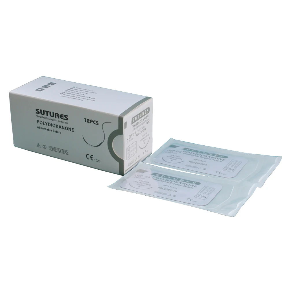 Veterinary PDO Sutures with Needle 75cm Sterile USP0 2-0 3-0 4-0
