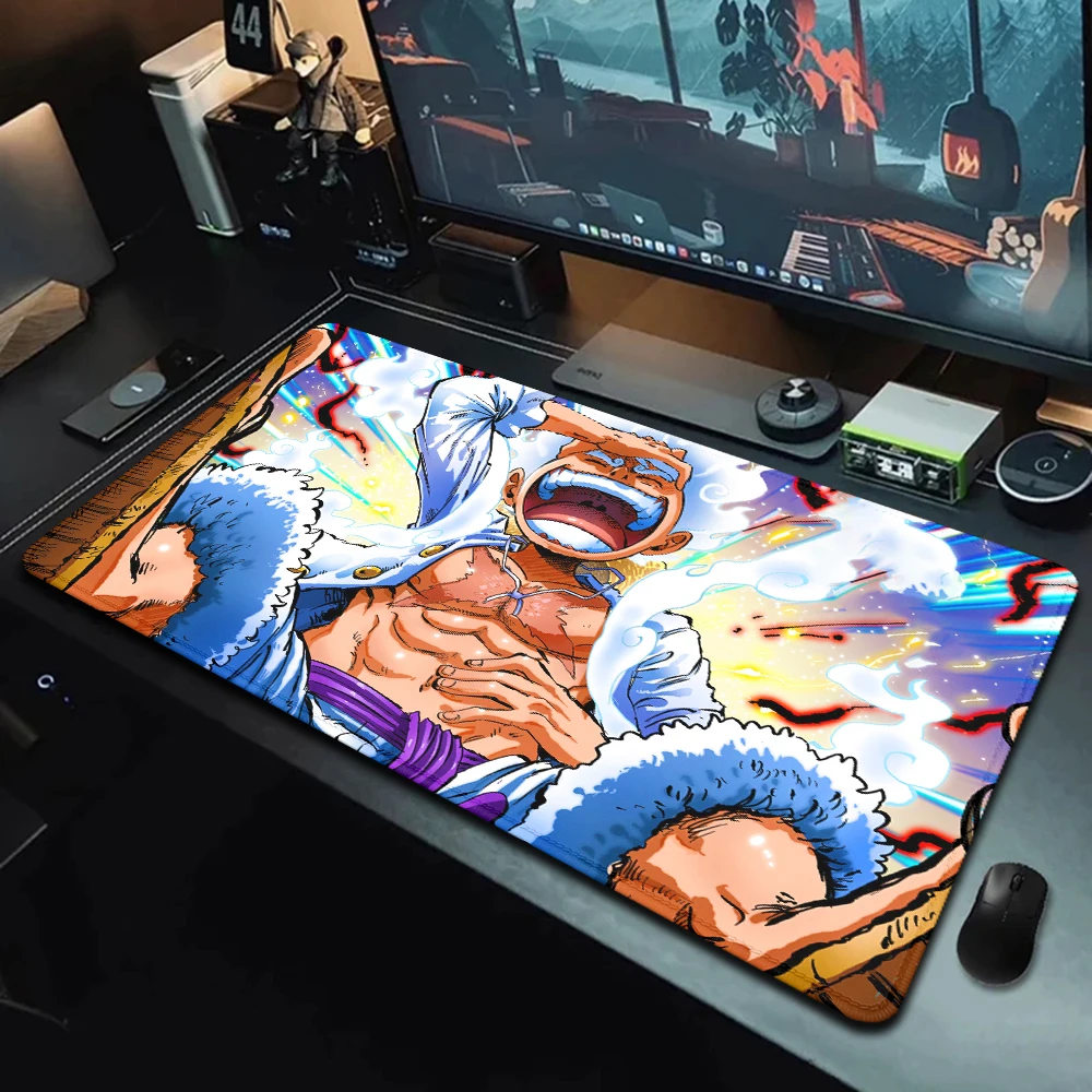Anime Mouse Pad Luffy Gear5 ONE-PIECE Gaming Mousepad XXL Computer Accessories 400x900 Soft Large Desk Mat