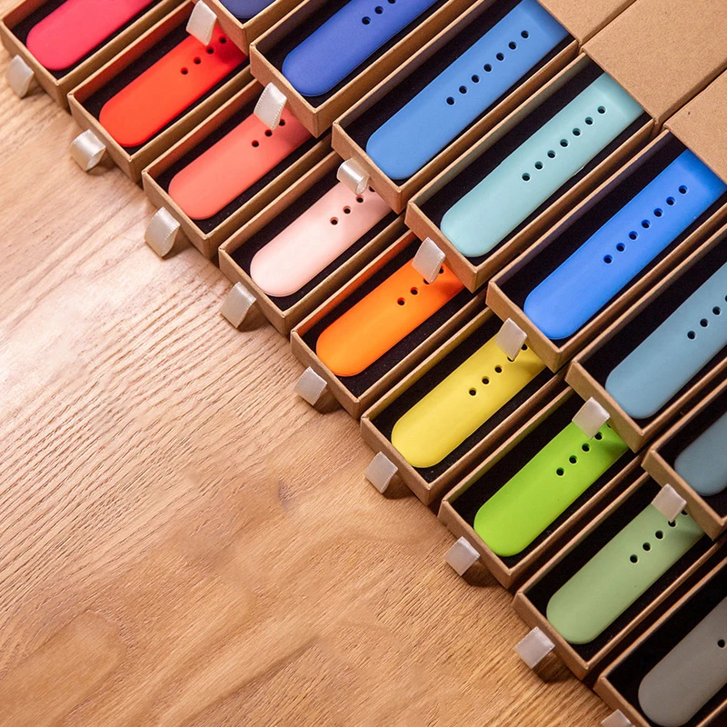 

Ремешок силиконовый для apple Watch Band 44 мм 45 мм 41 мм 40 мм 42 мм, спортивный браслет Correa iWatch Series 6 5 4 SE 7 8 9 Ultra 2 49 мм