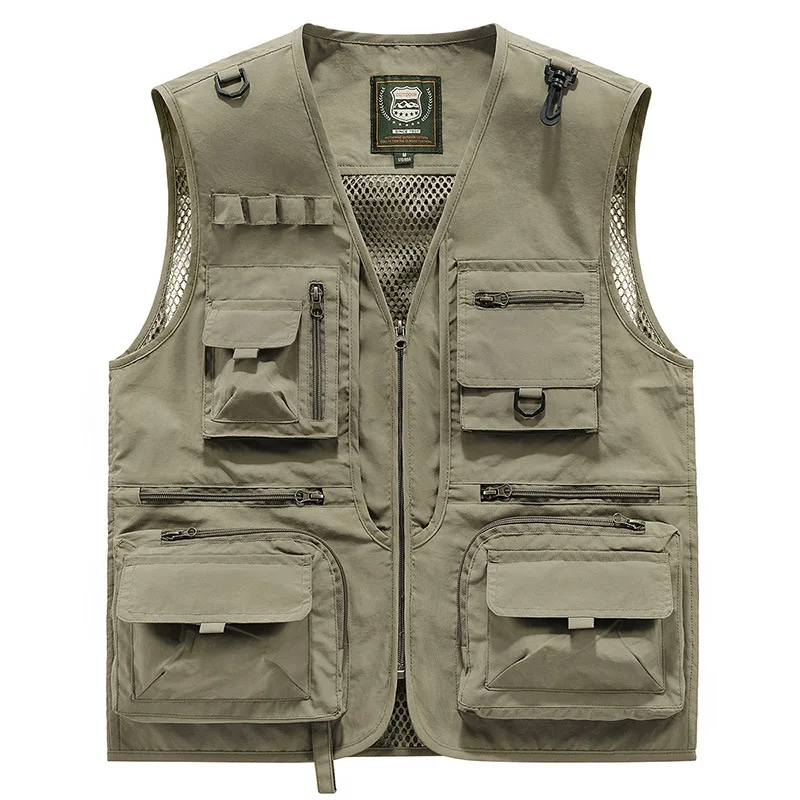 Work Vest Multi Pocket Clothes Men Sleeveless Jacket Denim Luxury Men's Clothing Hunting Camping Large Size Casual Man Fishing