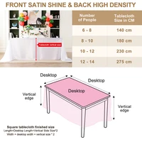Rectangle Satin Tablecloth Wedding Table Cloth White Black for party Birthday Events Banquet Decor Home Dinner Tablecloths 6