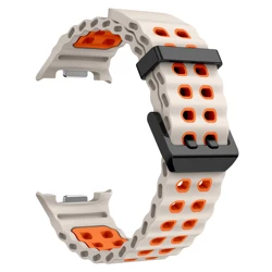 Ocean Band Silicone Sports Breathable Strap Bracelet - Galaxy watch 8 40mm (Startlight - orange)