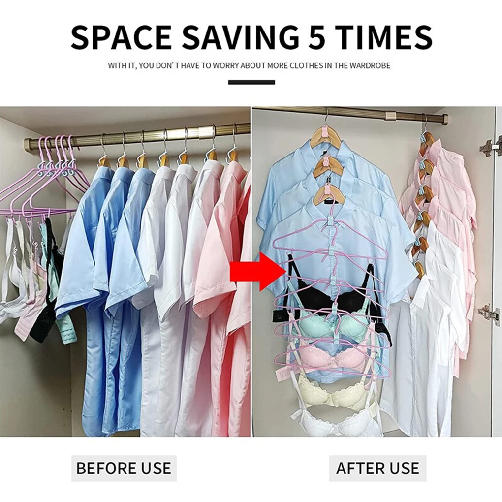 Clothes Hanger Connector Hooks Closet Shirt Tie Cascading Space