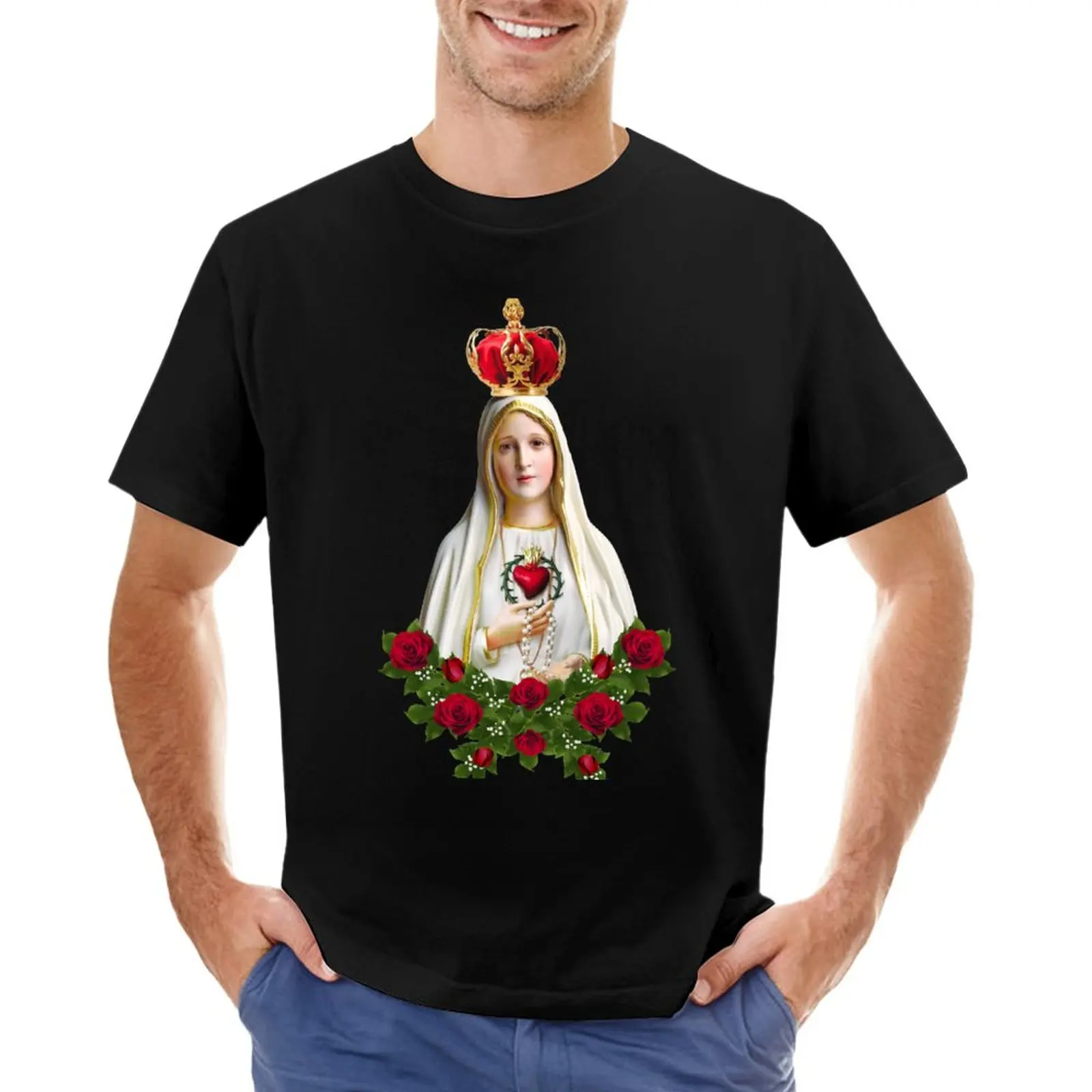 

Our Lady of Fatima T-Shirt quick-drying t-shirt summer clothes kawaii clothes mens long sleeve t shirts