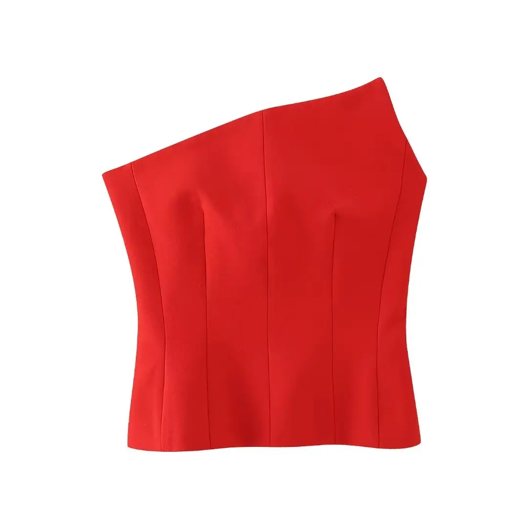 thumbnail image 1 of HH TRAF - Body asimétrico liso de nueva moda para mujer, estilo sexy, ajustado, elegante, sin espalda, sin mangas, de 2 colores, 1 of 4