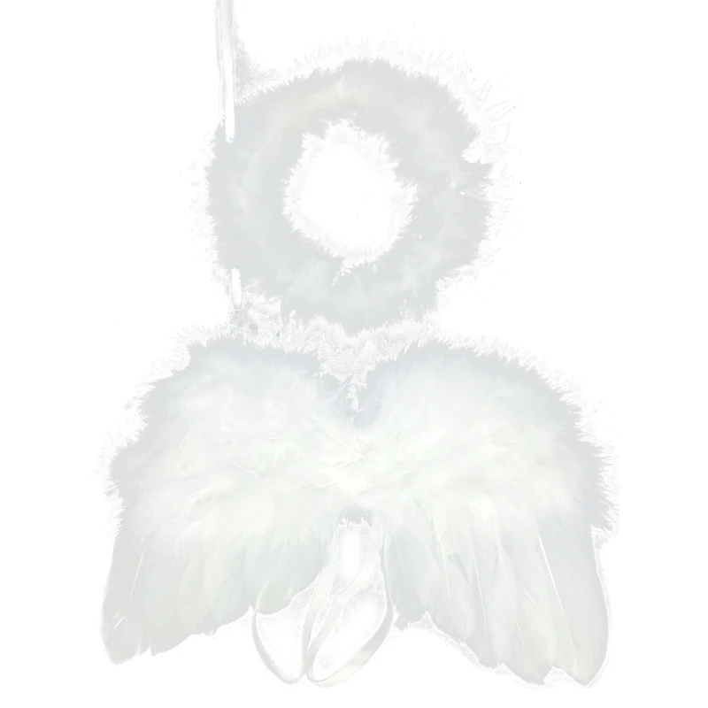 

Newborn Photography Props Baby Fotografia Angel Feather Wing Hair Band Headdress X90C