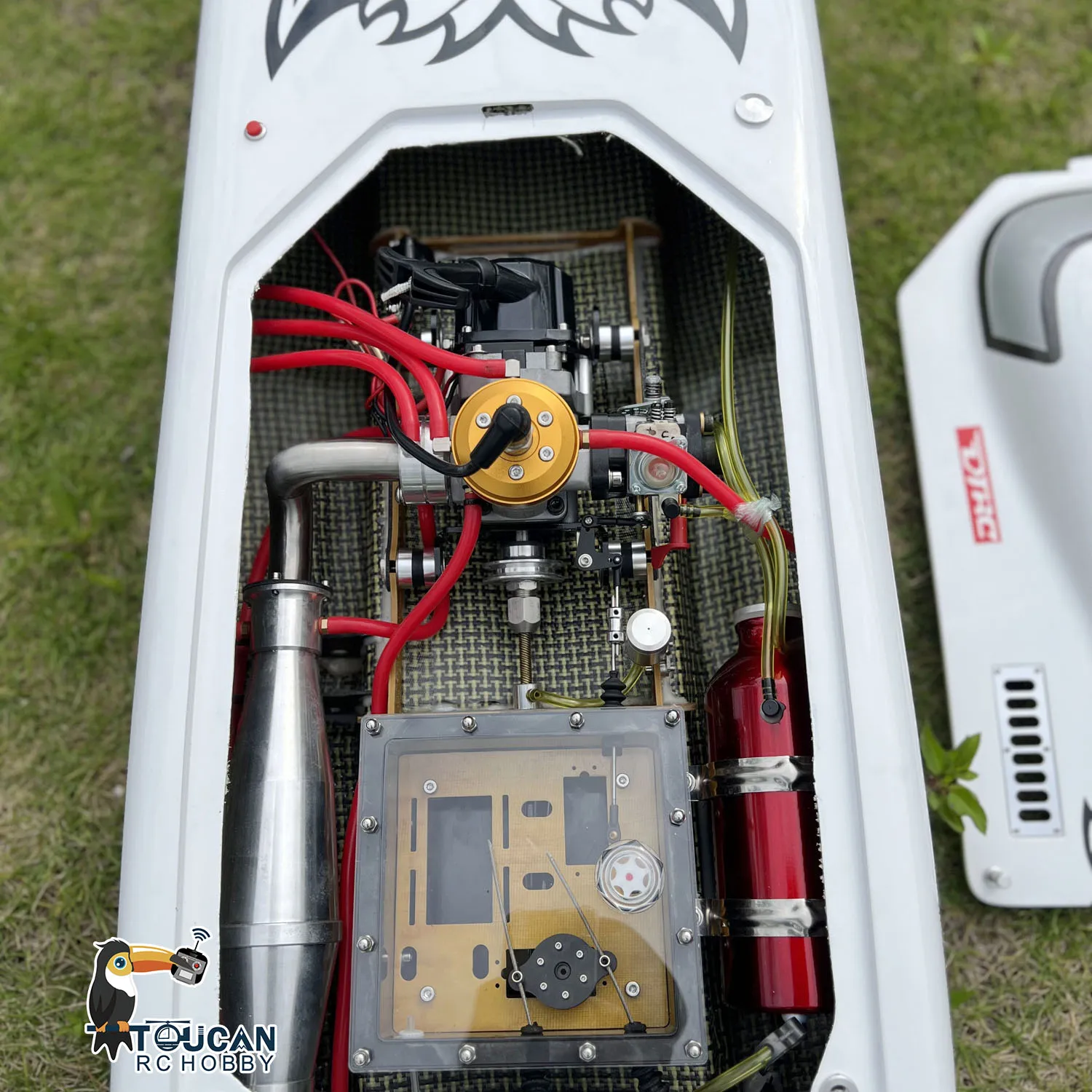 G30E Model Made With Kevlar 30CC Gasoline Racing ARTR RC Boat W/ Radio System Toucan Remote Control Model THZH1252-SMT8 4