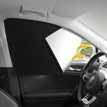 2Pcs Magnetic Car Side Window Sun Shades – UV Block, Anti-Glare Privacy Curtains for Front/Rear Windows 1