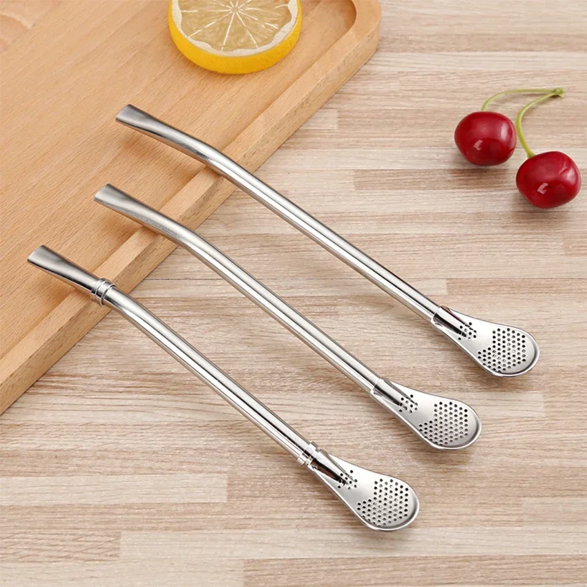Stainless Steel Reusable Filtered Straw Spoon