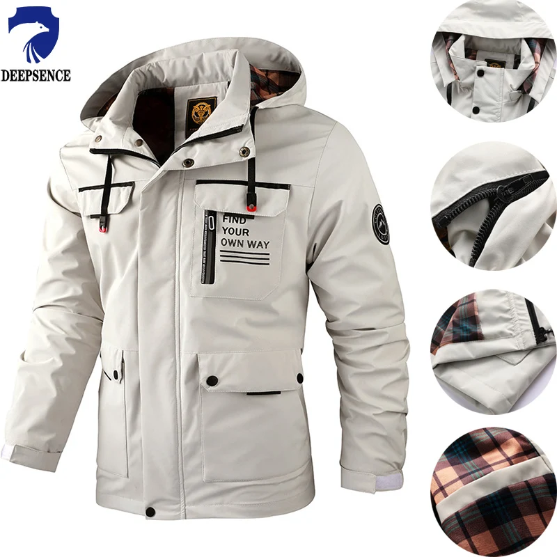 DEEPSENCE Spring and Autumn Jacket Men's Single Layer Waterproof ...