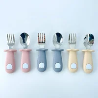 Tableware Cartoon Bear Kids Spoon Fork Set Dessert Spoon for Children Fork Baby Gadgets Feed Kid Children's Cutlery for Kids 1