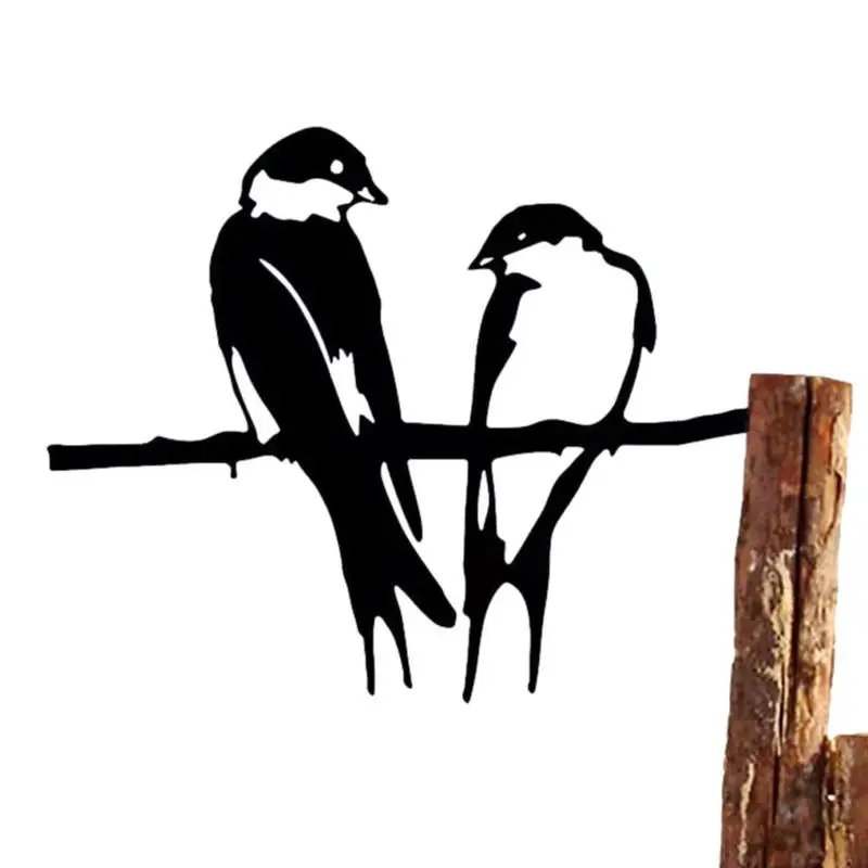 

Bird Silhouette Metal Garden Swallow Silhouette Stakes Decorative Yard Art Birds Outdoor Swallow Tree Patio Outdoor Decor