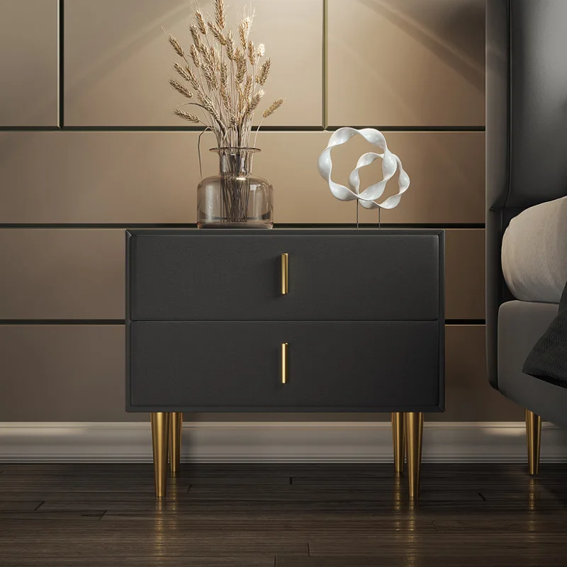 

Luxury technology cloth bedside table Nordic simple modern online celebrity ins bedroom solid wood fabric storage lockers