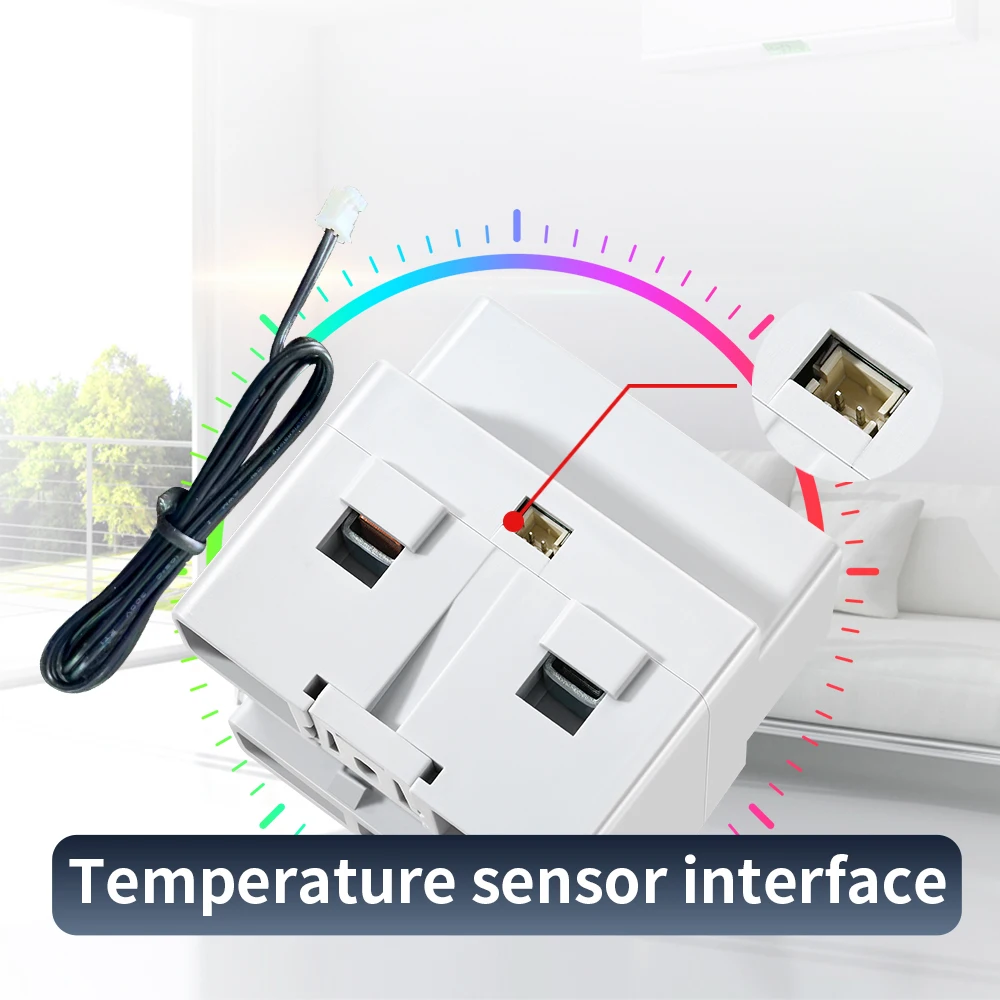 스마트 WIFI 전력계 8 in 1 에너지 미터 2P AC 전압계 표준 레일 장착 전화 원격 제어 170-270V/63A