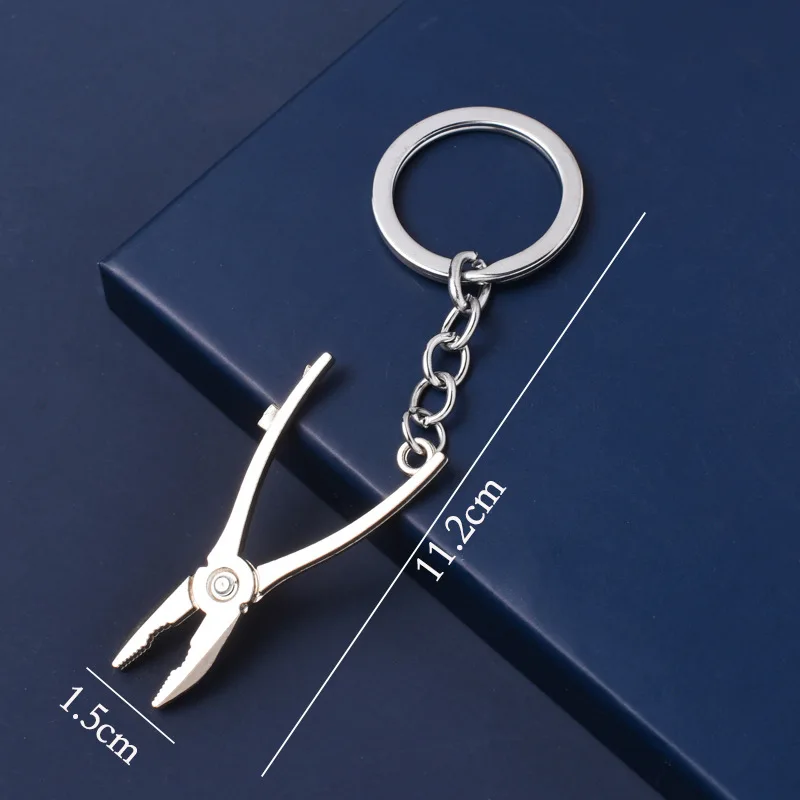 Metal Tools Model Keychain Pliers Spanner Vernier Caliper Saw Screw Driver Shovel Axe