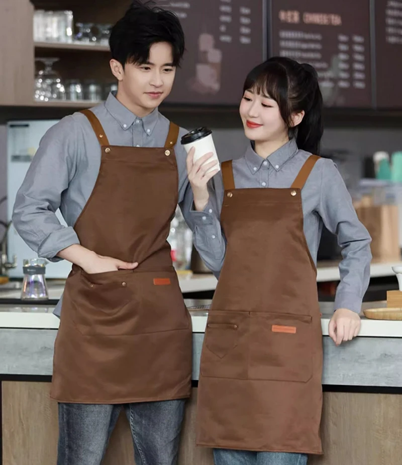 

Waterproof and Oil Resistant Apron Kitchen Workwear Home Cooking Cleaning Unisex Sleeveless Apron Adjustable