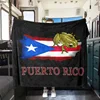 Soft Warm Puerto Rico Flag Coqui Frog Pattern Flannel Blanket Car RV Travel and Cozy Ideal Gift for Birthday and Any Occasion 1