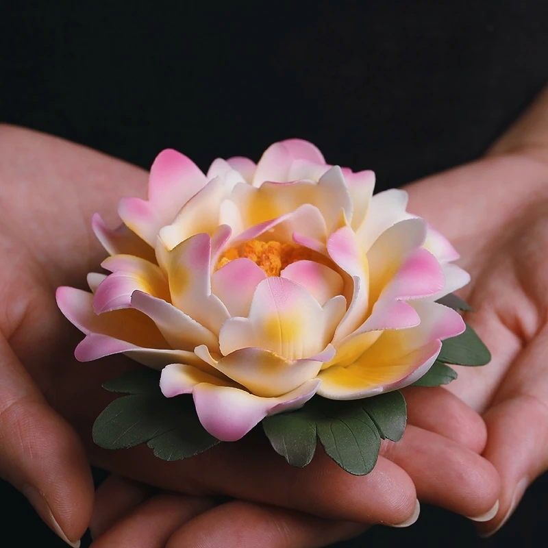 0022 Ceramic Handmade Peony Flower Decoration Home Ornament Living Room Desktop Ornaments Flower Crafts Birthday Gift