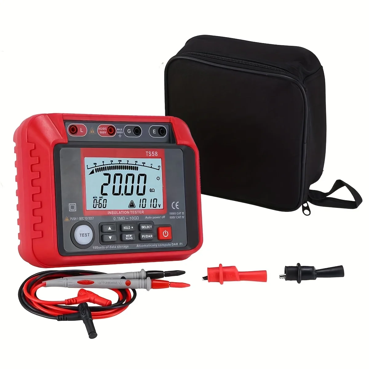 HYTAIS Insulation Digital Megohmmeter High Voltage Voltmeter 1000V 10G&Omega; 2000 Counts Resistor Meter Electrician's Tool