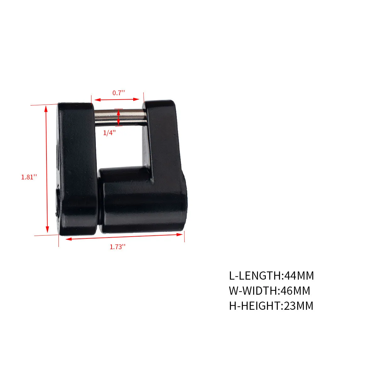 Trailer Hitch Coupler Lock Dia 1/4" Span 3/4" for Tow Boat RV Truck Car + 2 Keys