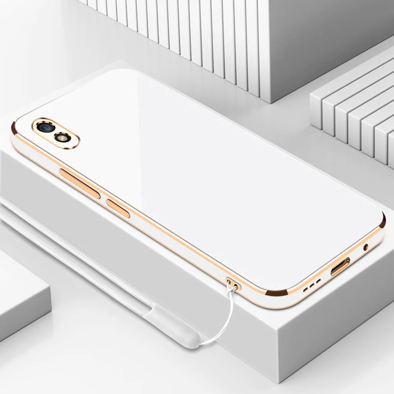 Luxury Square Plating Shockproof Silicone Back Cover