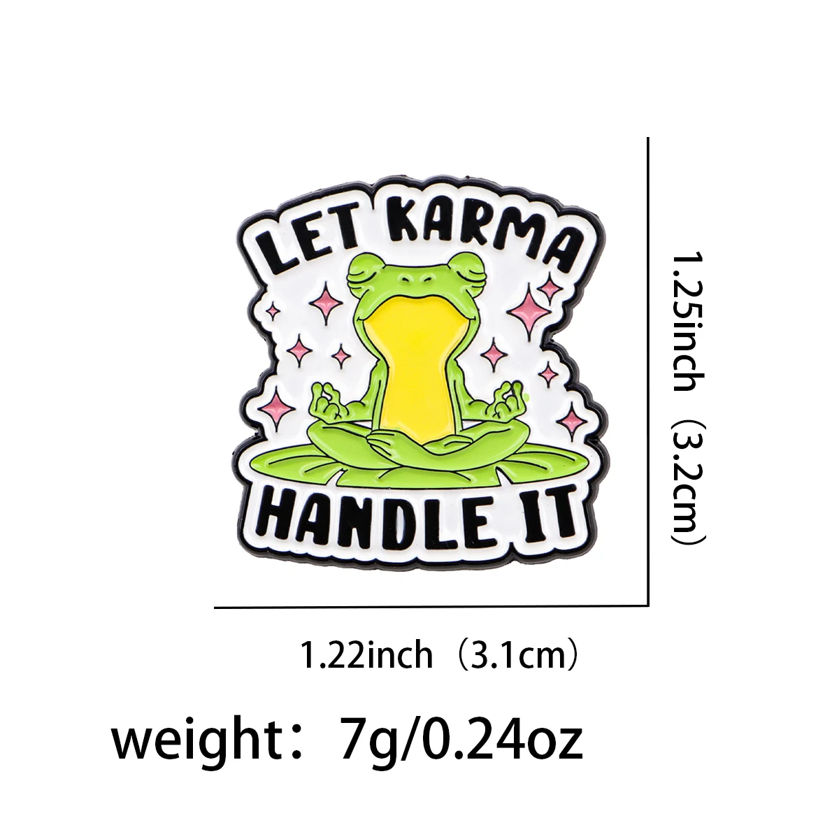 Funny Frog Karma Enamel Pin 2