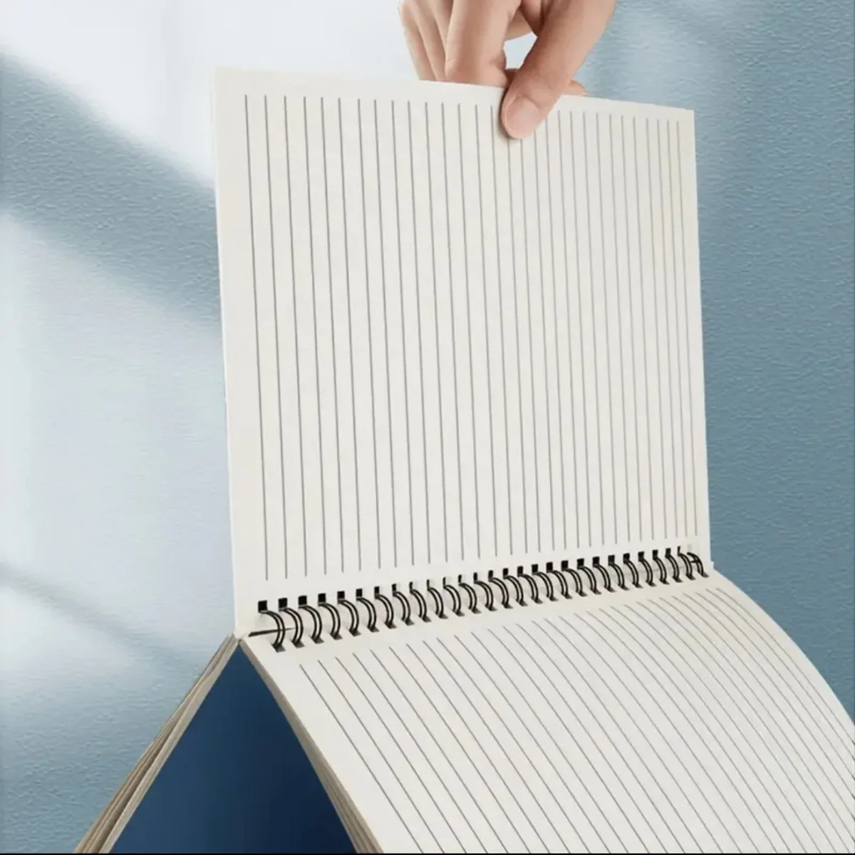 Set of 4 Simple Blue Coil Notebooks, 40 Sheets Each