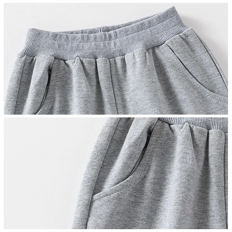 XUANMU Spring Autumn Boys' Sports Pants Solid Color Jogger Pants Casual Elastic Cuffed Trousers for Kids XB092_voghion.com