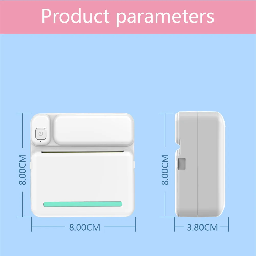 Portátil Mini Impressora de Etiquetas Térmica Inkless Bluetooth Impressora de Bolso Adesivos Maker Foto Etiquetas Adesivas 57 mm - Imagem 5