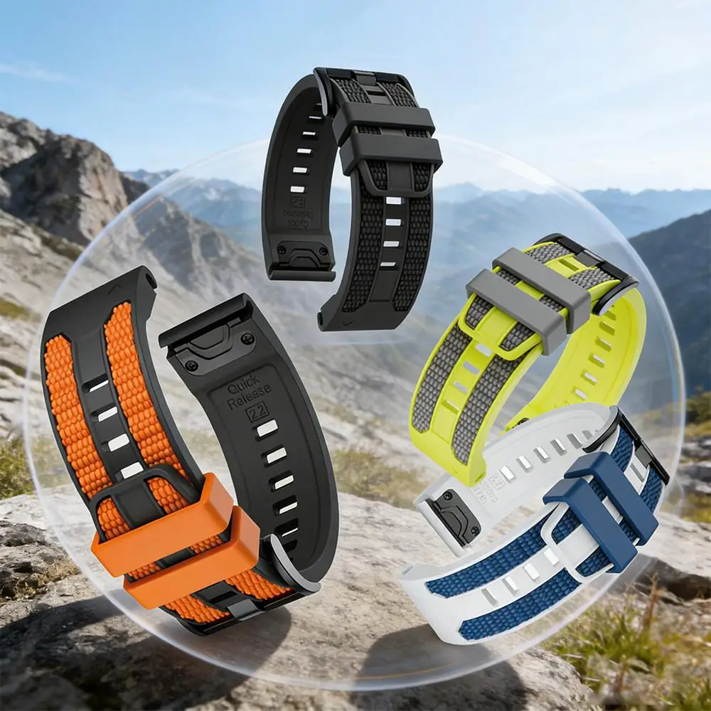 Two-Tone Silicone Strap for Sports Watches - QuickFit Design