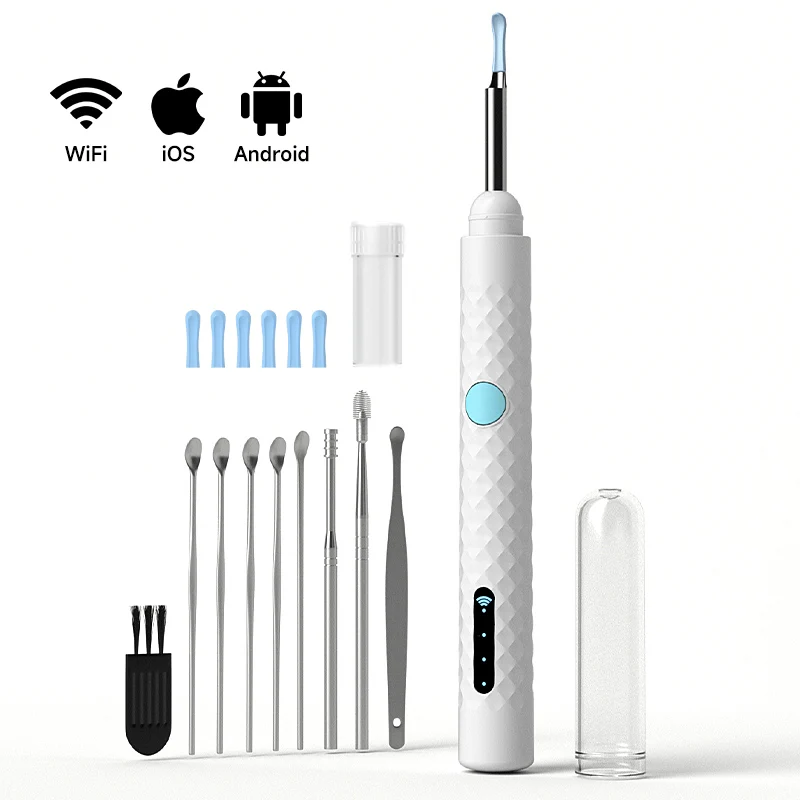 Visual Ear Cleaner Camera HD1080P Digital Otoscope 4.2mm WIFI Ear Cleaning Endoscope with 6 LEDs Video Ear Pick Ear Spoon Kits