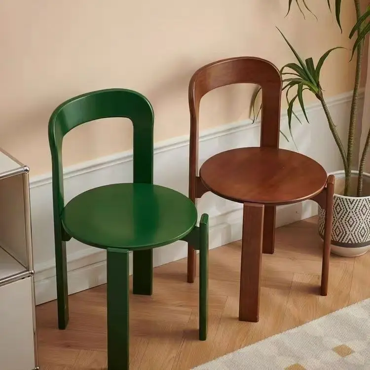 Nordic Rey Beech Wood Cafe Chairs Minimalist Style Stackable Dining Chair Seat for Home Restaurant Solid Wood Dining Chairs
