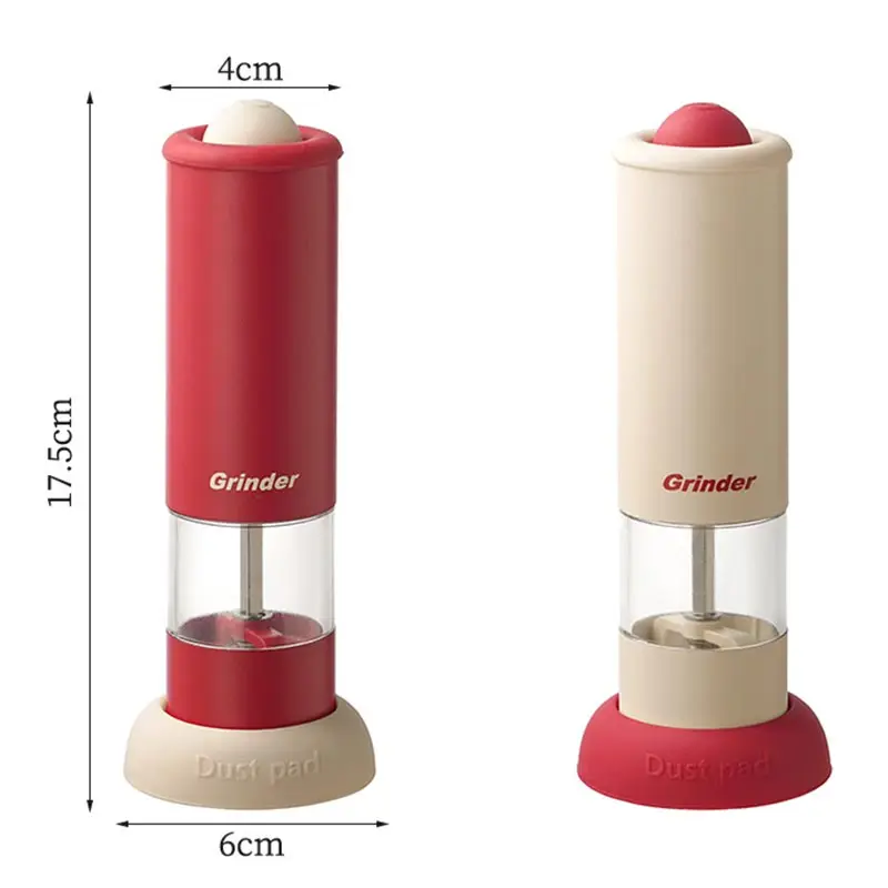 USB Rechargeable Electric Salt and Pepper Grinder Adjustable Coarseness Large Capacity Auto Spices Grinders Kitchen Cooking Tool