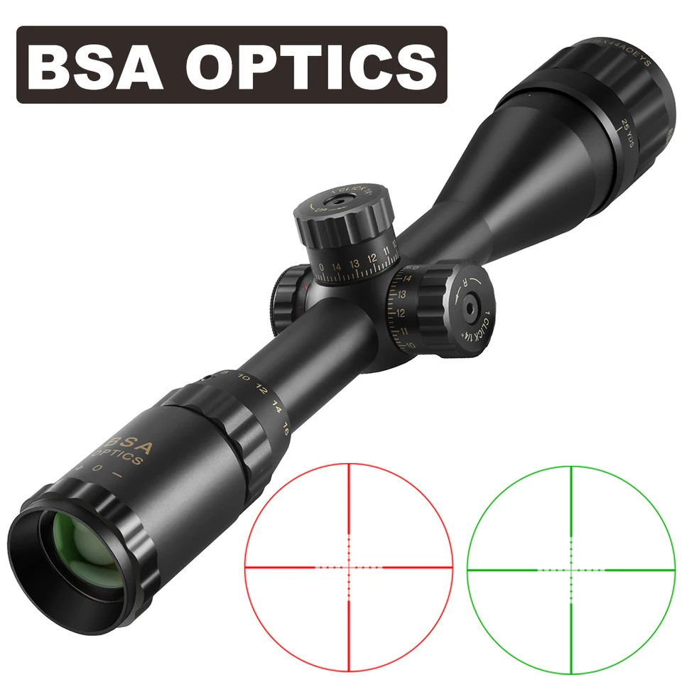 BSA OPTICS 4-16x44 ST Adjustable Optic Sight Green Red