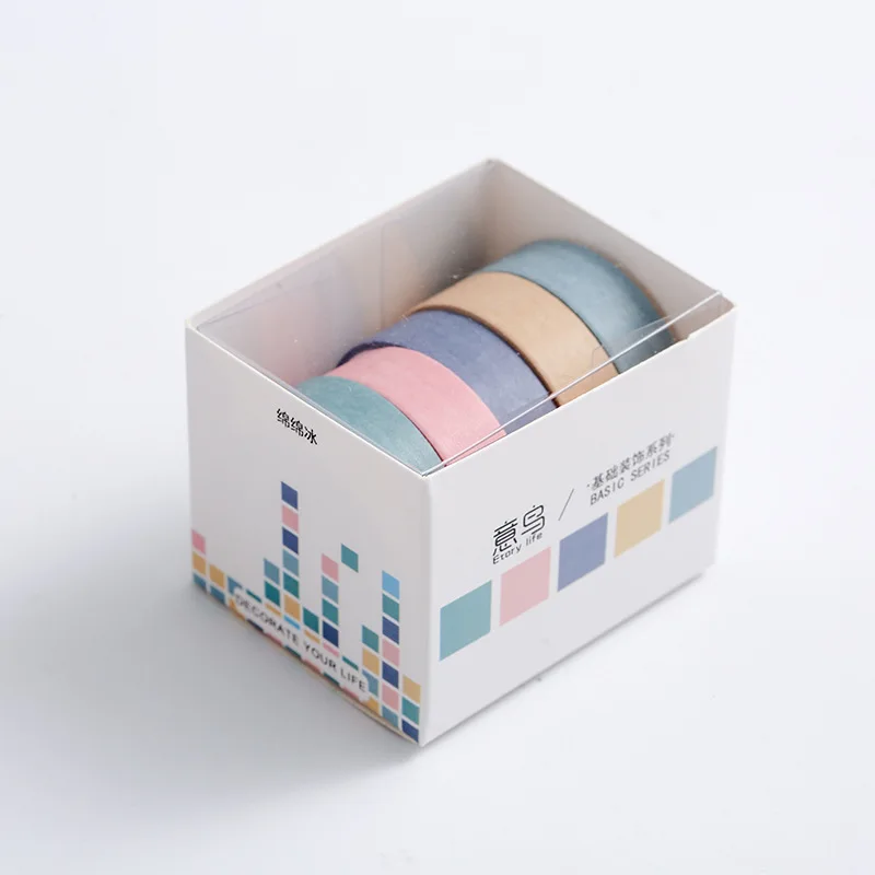 Washi Tapes Basic Masking Tape Scrapbooking Adhesive DIY Decorative Stationery School Supplies 5Pcs/Set washi tape,decoration tape,decorative tape,masking tape,adhesive tapes,adhesive tape,collage tape