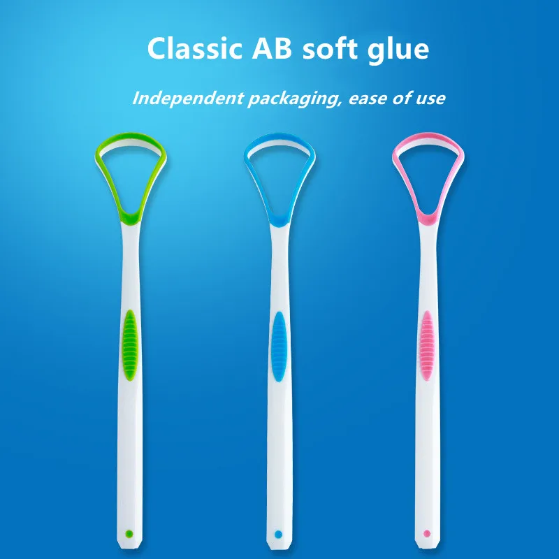 

2pc Soft Silicone Tongue Brush Tongue ScraperFresh Breath Cleaning The Surface of Tongue Oral Cleaning Brushes Cleaner Health