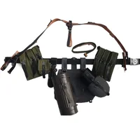 WW2 German Belt P38 P40 Equipment Leather Combination Bag German Soldier Bread Tactical Equipment 1