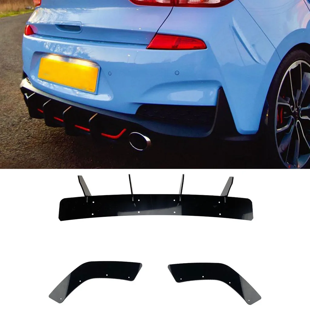 

Car Rear Bumper Diffuser Lip Rear Side Splitters Spoiler Lip For Hyundai I30N MK3 Hatchback 2017-2019 Body Kits Tuning