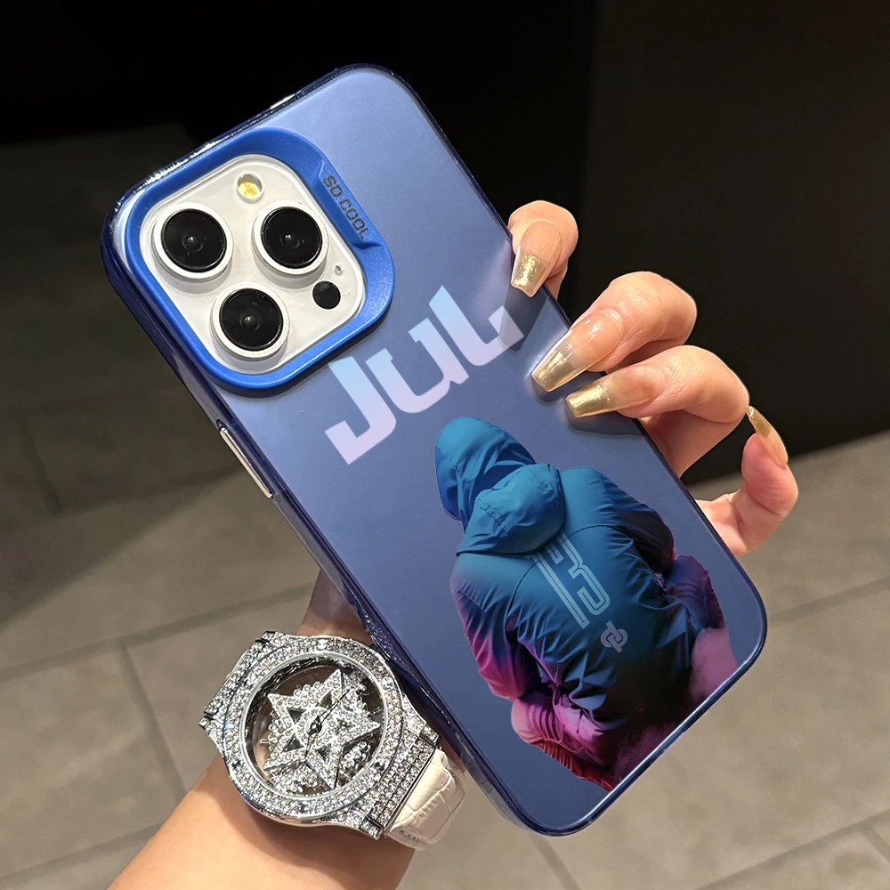 coque de téléphone rappeur jul c'est pas des lol, étui rigide mat pour apple iphone 16 15 14 plus 13 12 11 iphone16 pro max x xs xr 8 7