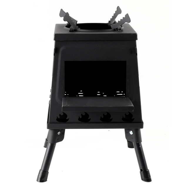 Kültéri Könnyű Kemping Fa Tűzhely Hordozható Összecsukható Piknik Leszerelhető Égő Kályha Fekete - Image 6