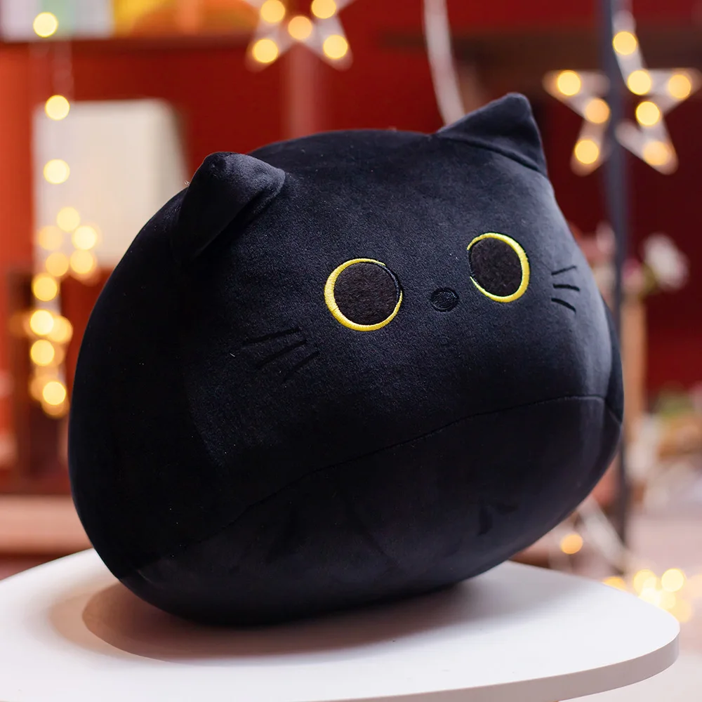Black Cat Plush Toy Soft Stuffed Animal Pillow