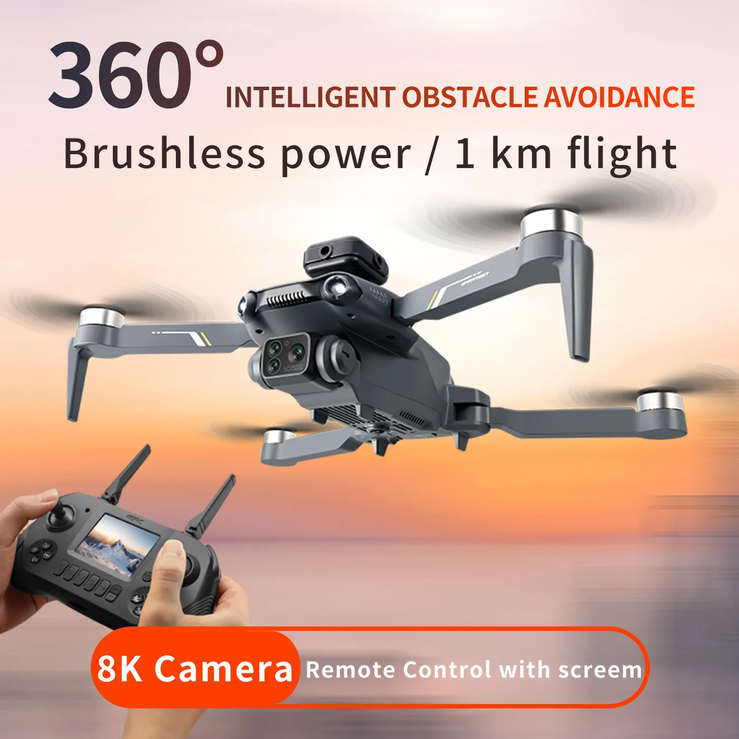 새로운 V28 MAX 드론 8K 전문 스크린 WIFI FPV 장애물 회피 브러시리스 모터 원격 제어 Quadcopter Dron Toys