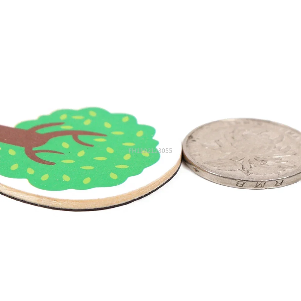 12pcs Colorful 3D Novelty Animals Wooden Cartoon Fridge Magnet Sticker Cartoon Sticker Toy for Kids Diy Office Whiteboard Gadget