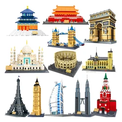 Blocs de construction d'architecture mondiale, briques de la tour Eiffel, Kits de porte Colosseum brandeburg, jouets modèle créatif pour cadeaux pour enfants 