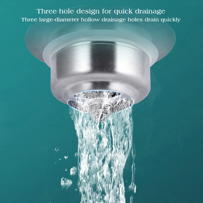 Houseeker 3 in 1 Pop Up Sink Filter ABS Kitchen Sink Strainer Drain Basket Stopping Blockage Bouncing Core Leak-proof Plug Cover 6