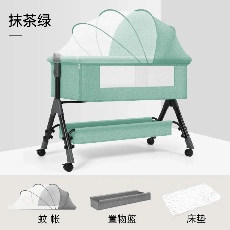 

Stitching Crib 0-2 Years Old Newborn Toddler Bed Baby Shaker Bb Children's Bed Cradle Bed Multifunctional Foldable