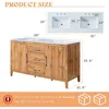 60" Double Bathroom Vanity with Sink, High Gloss Woodgrain Cabinet with 3 Hole Sink & & Drawers, Vanity with 2 Soft Close Doors 2