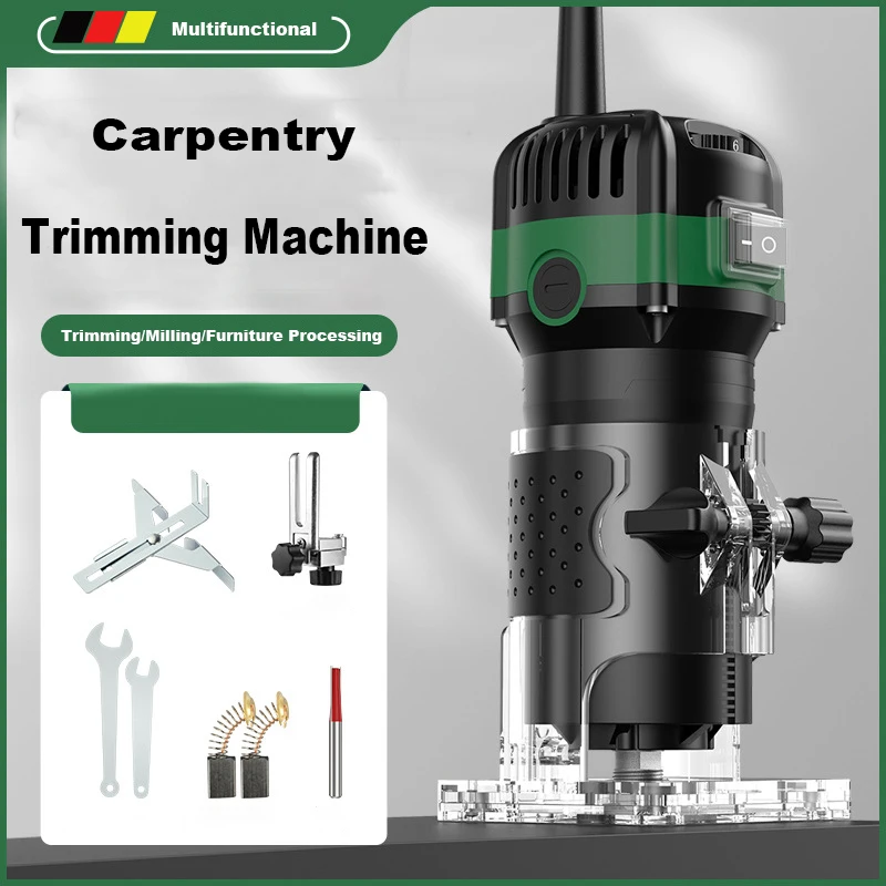 800W Router Di Legno Elettrico Per La Lavorazione Del Legno Trimmer Elettrico Incisione Scanalatura Taglio Carving Machine Kit Con 6.35 Fresa